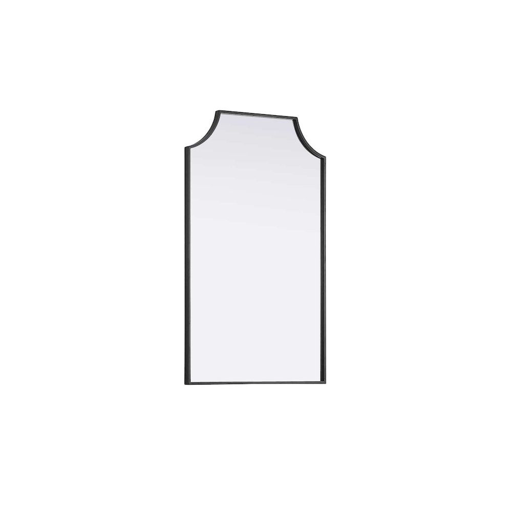 Notched Metal Mirror 22x36 inch in Black. Picture 2