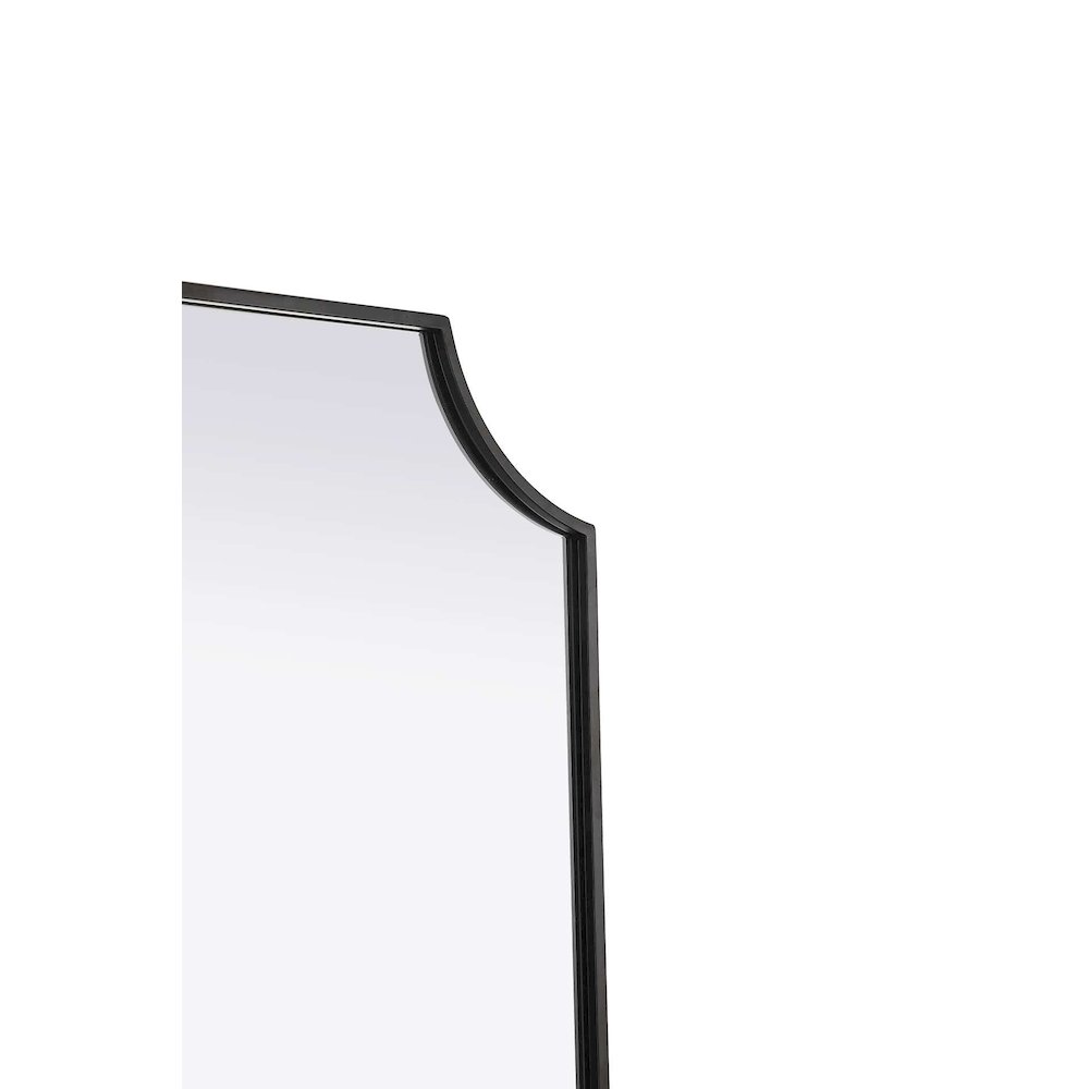 Notched Metal Mirror 22x36 inch in Black. Picture 4