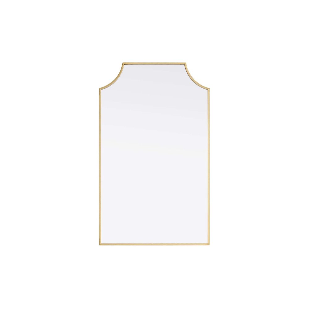Notched Metal Mirror 22x36 inch in Brass. Picture 1