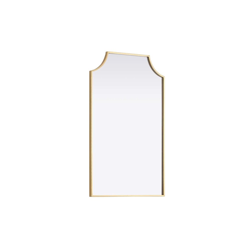 Notched Metal Mirror 22x36 inch in Brass. Picture 2