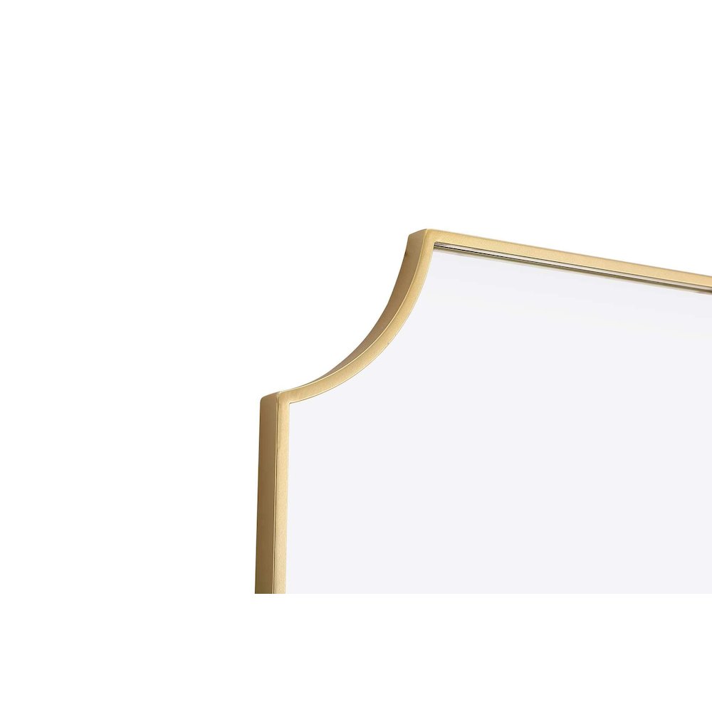 Notched Metal Mirror 22x36 inch in Brass. Picture 3
