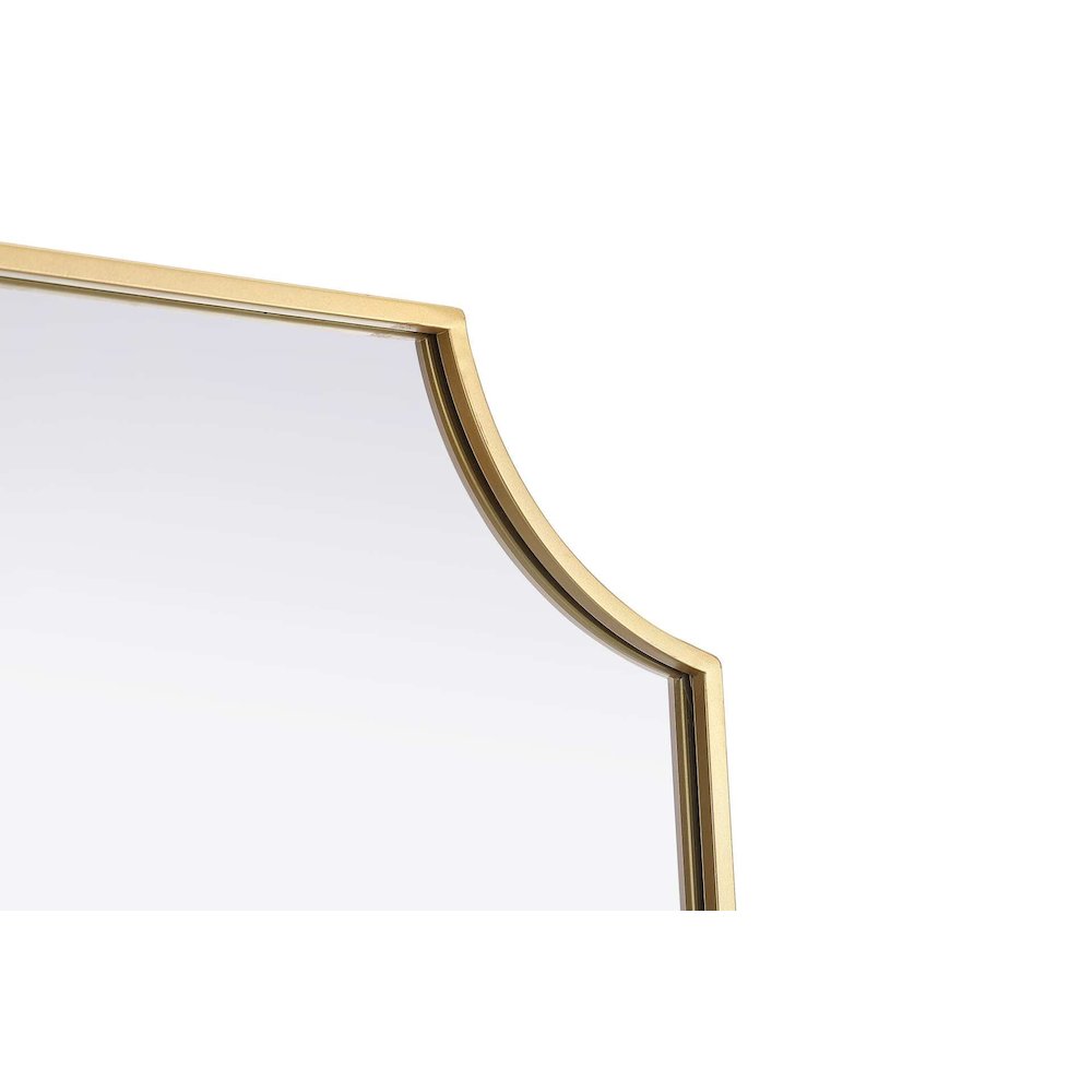 Notched Metal Mirror 22x36 inch in Brass. Picture 4