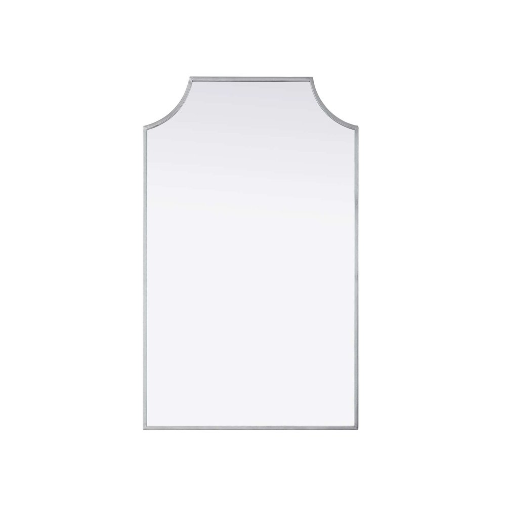 Notched Metal Mirror 22x36 inch in Silver. Picture 1