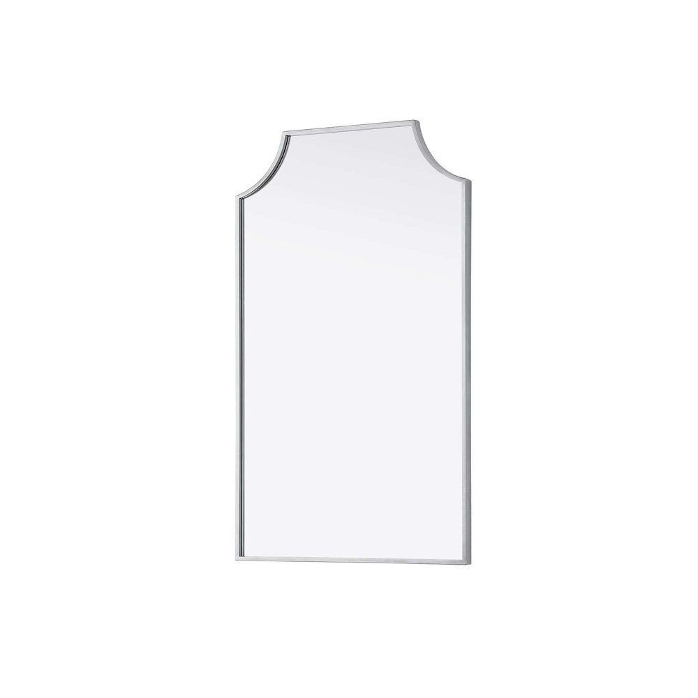 Notched Metal Mirror 22x36 inch in Silver. Picture 2