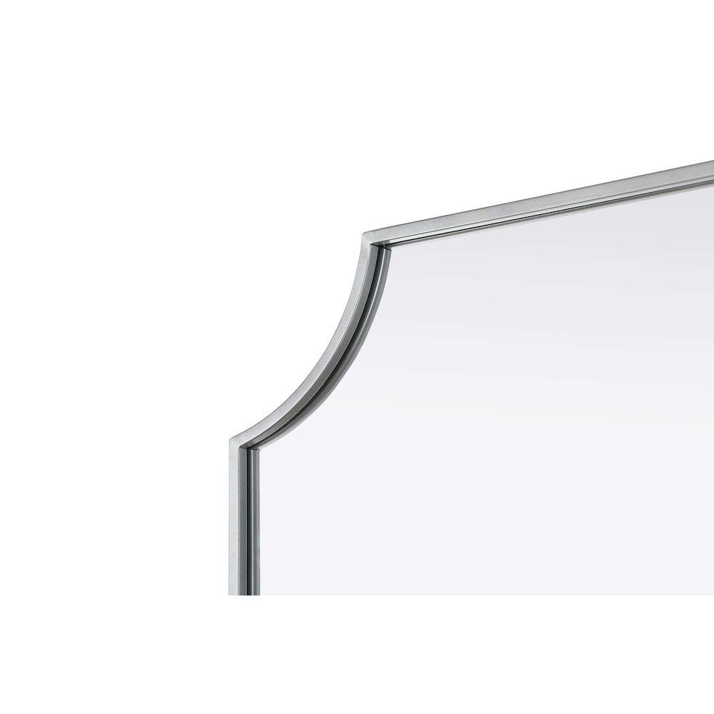 Notched Metal Mirror 22x36 inch in Silver. Picture 3