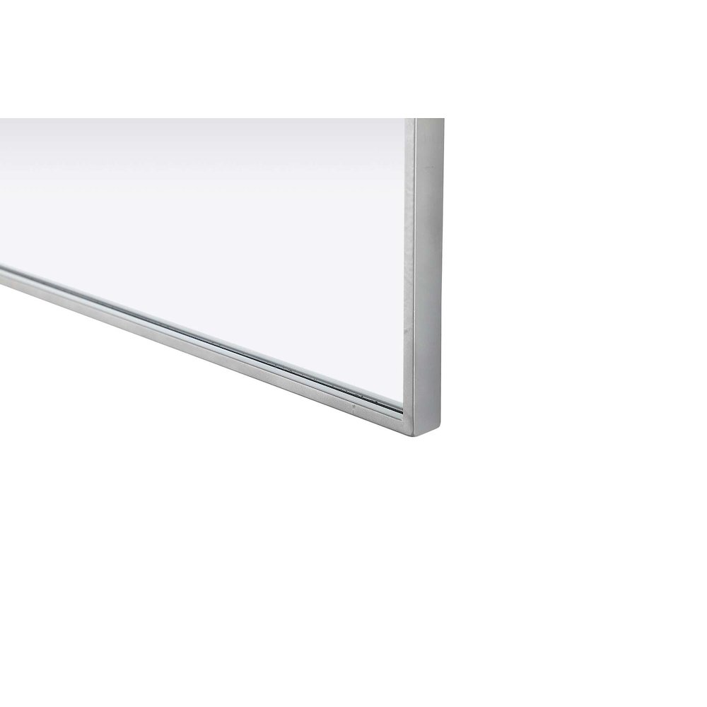 Notched Metal Mirror 22x36 inch in Silver. Picture 4
