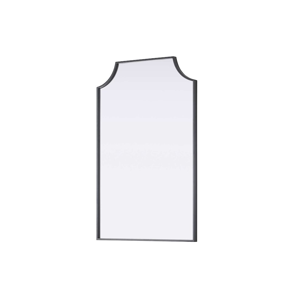Notched Metal Mirror 24x36 inch in Black. Picture 2