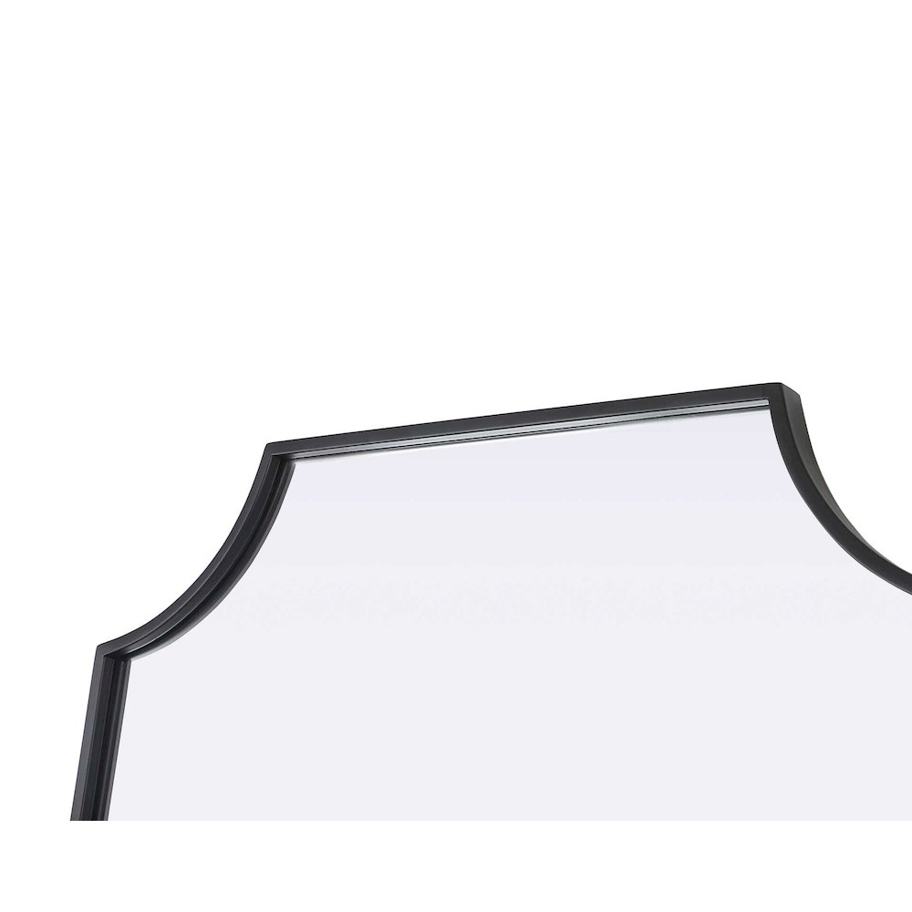 Notched Metal Mirror 24x36 inch in Black. Picture 3