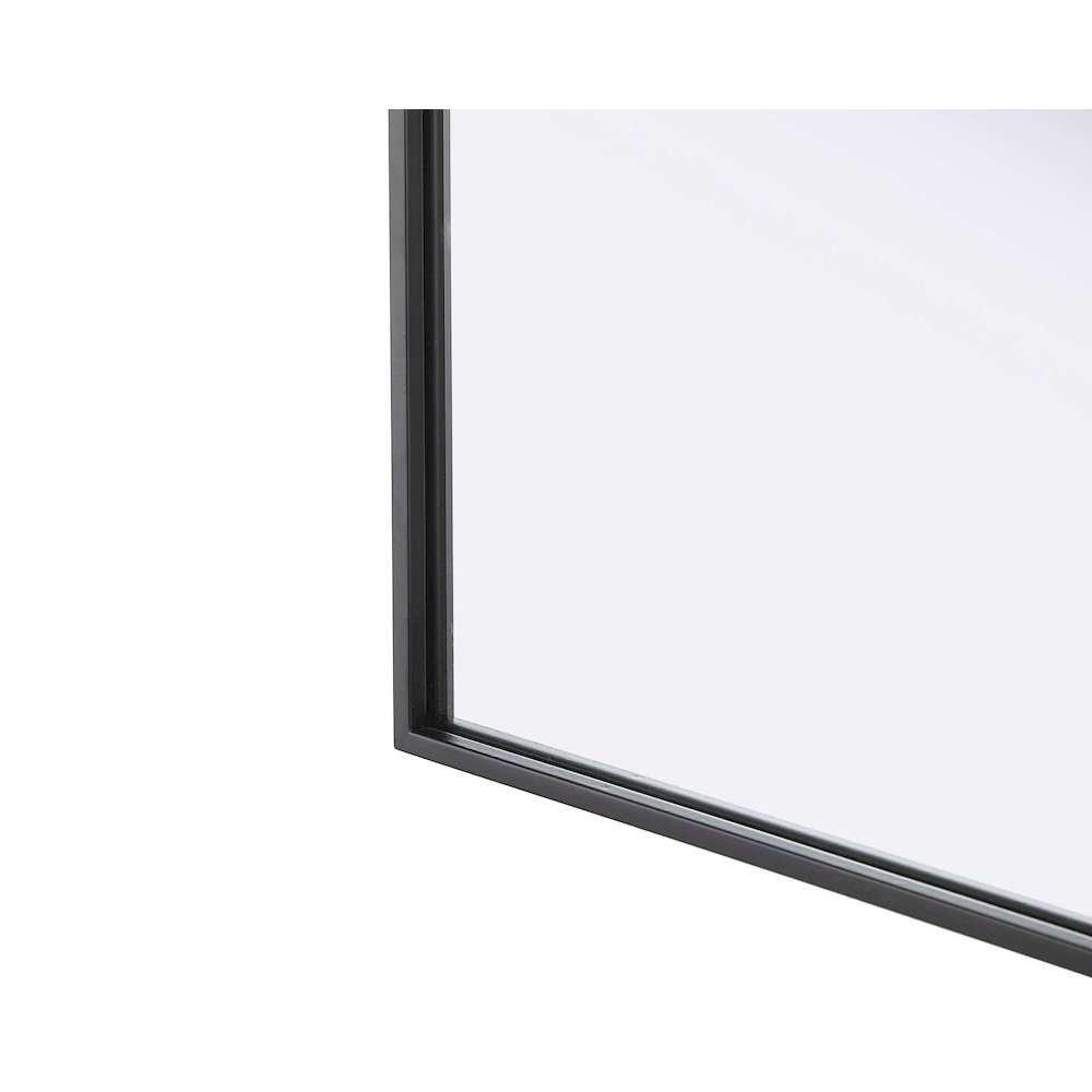 Notched Metal Mirror 24x36 inch in Black. Picture 4