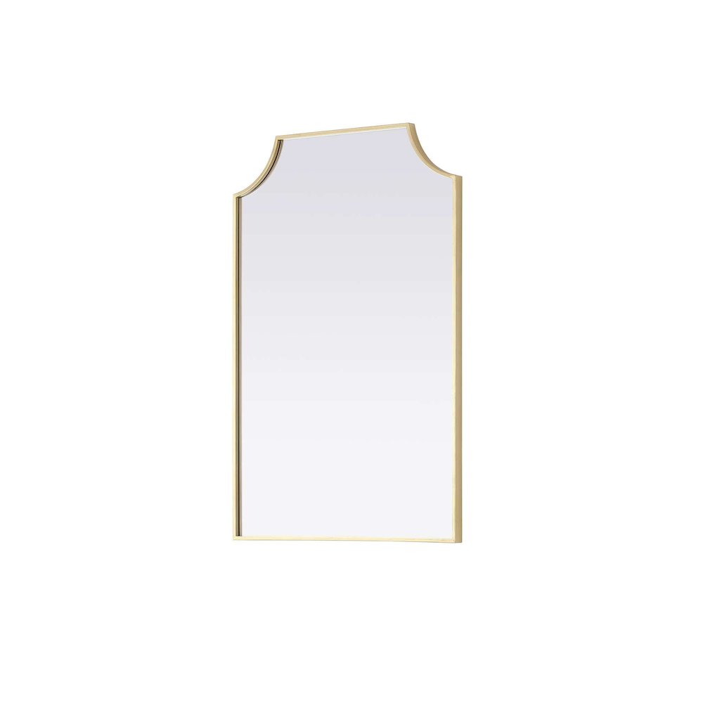 Notched Metal Mirror 24x36 inch in Brass. Picture 2