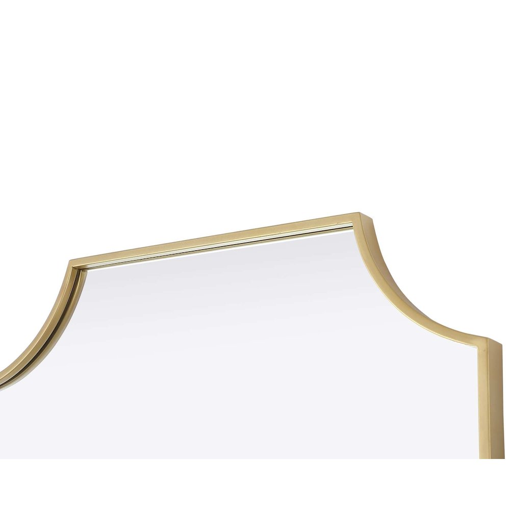 Notched Metal Mirror 24x36 inch in Brass. Picture 3