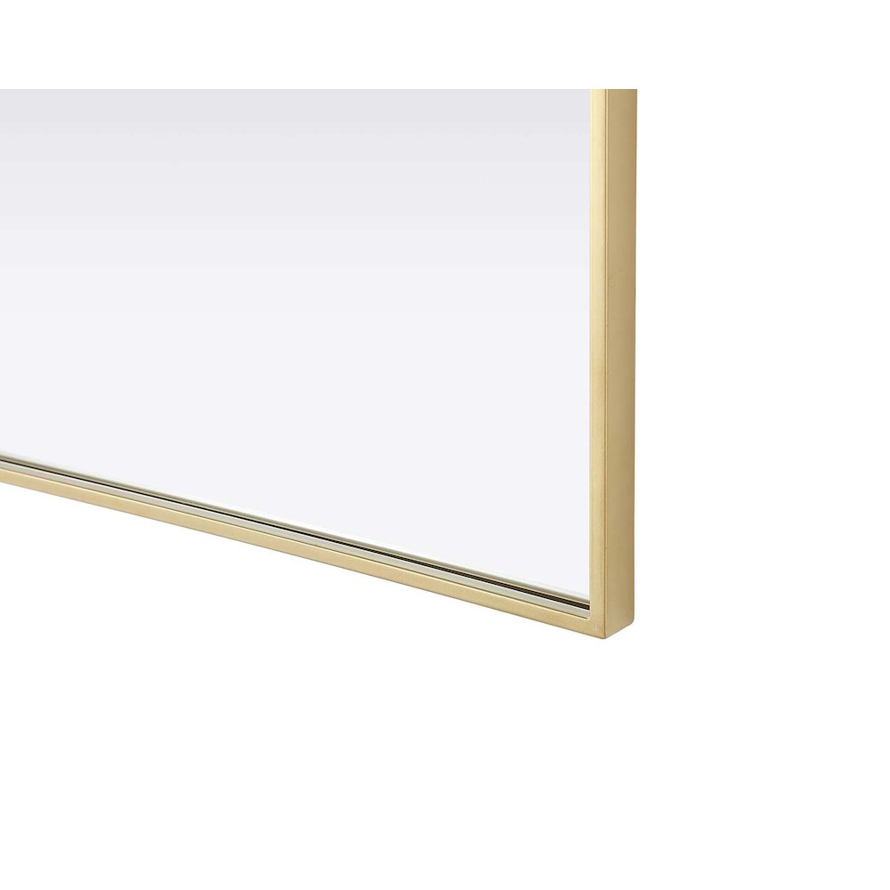 Notched Metal Mirror 24x36 inch in Brass. Picture 4