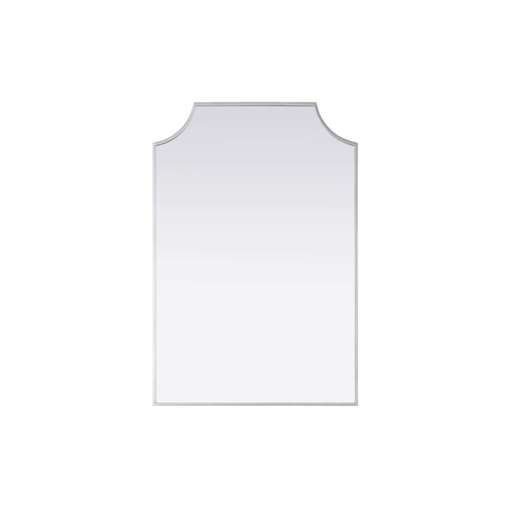 Notched Metal Mirror 24x36 inch in Silver. Picture 1