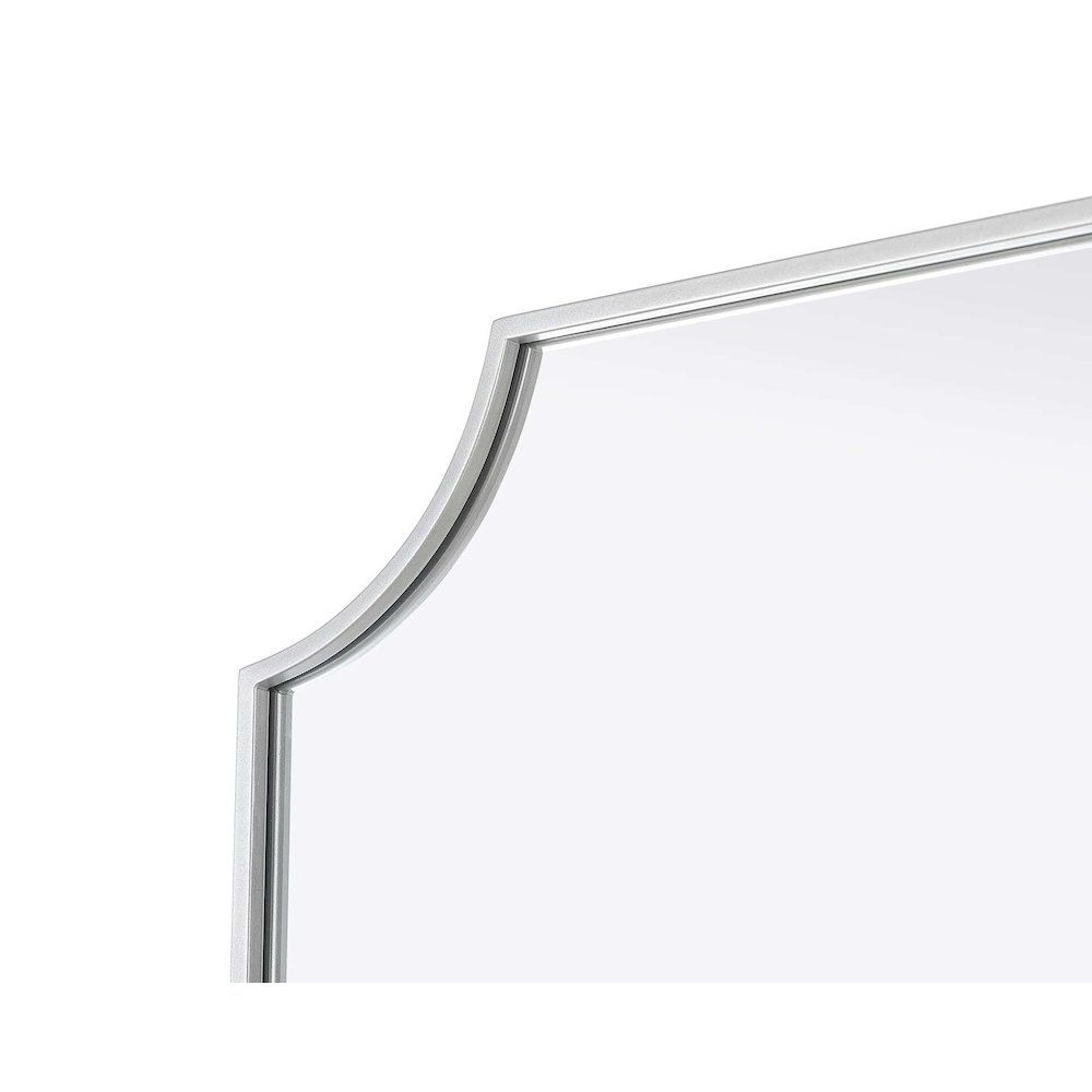Notched Metal Mirror 24x36 inch in Silver. Picture 3