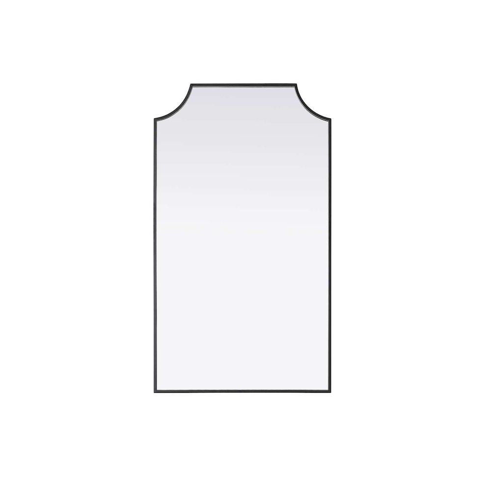 Notched Metal Mirror 24x42 inch in Black. Picture 1