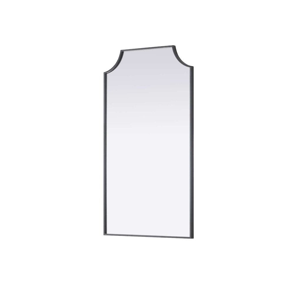 Notched Metal Mirror 24x42 inch in Black. Picture 2