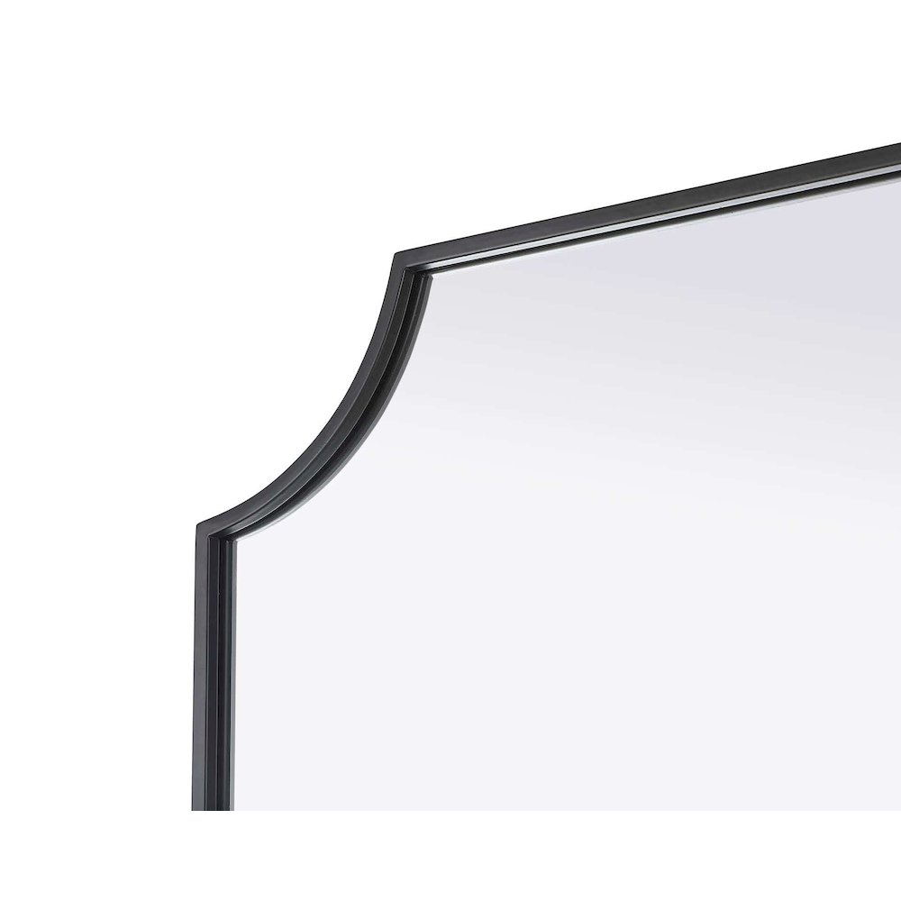 Notched Metal Mirror 24x42 inch in Black. Picture 3