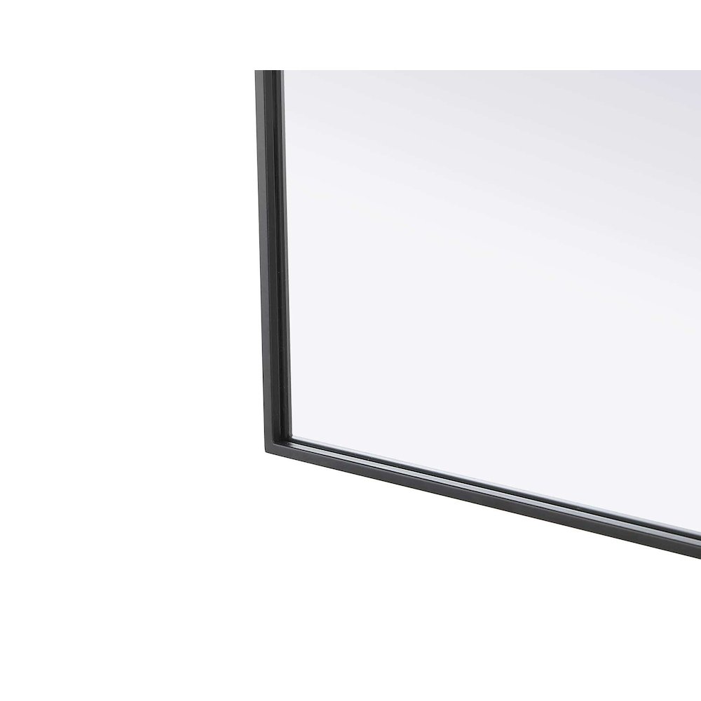 Notched Metal Mirror 24x42 inch in Black. Picture 4