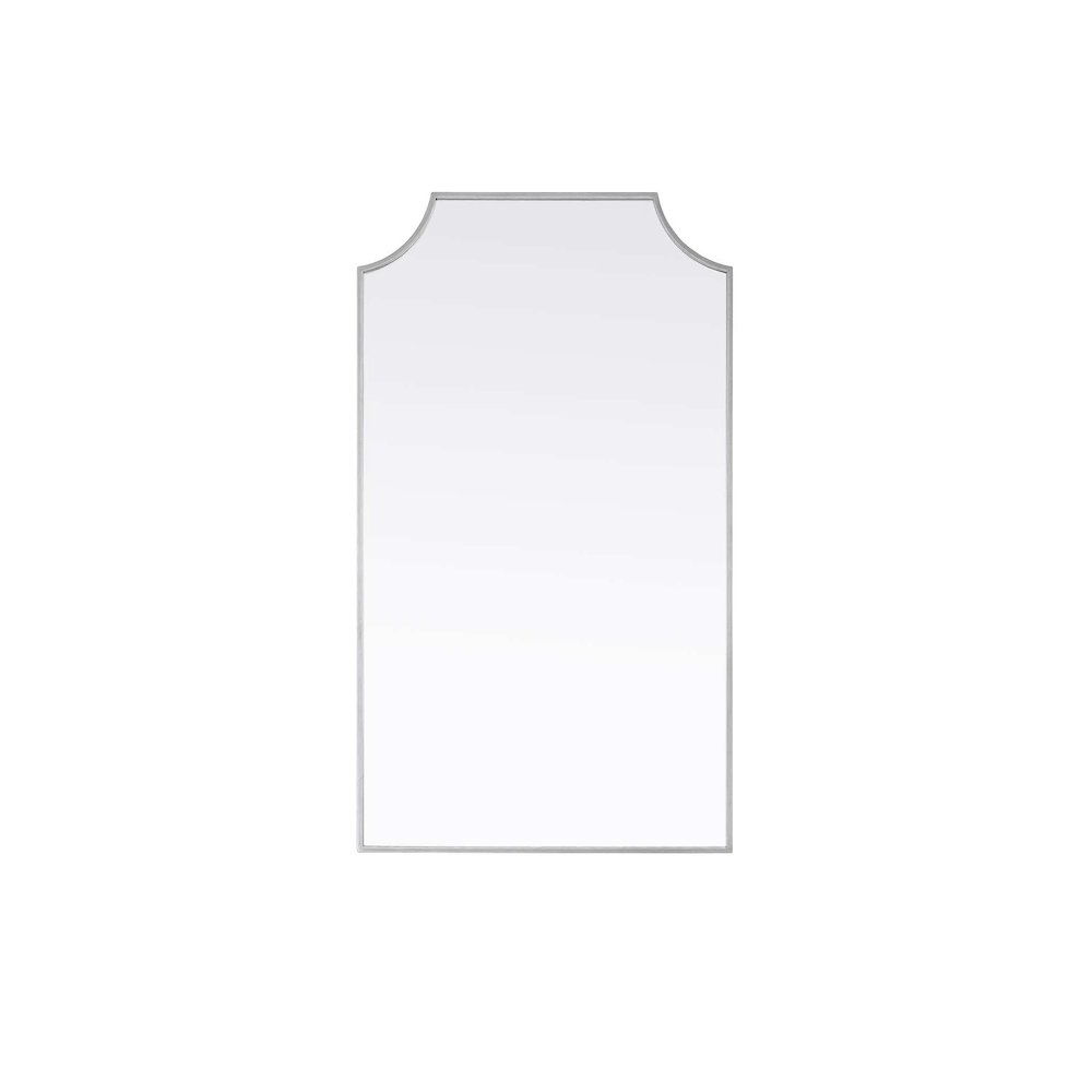 Notched Metal Mirror 24x42 inch in Silver. Picture 1