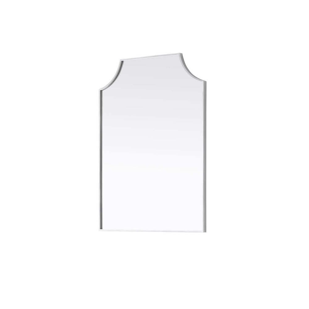Notched Metal Mirror 24x42 inch in Silver. Picture 2