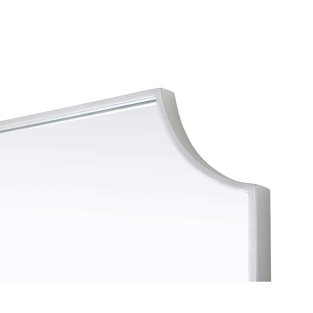 Notched Metal Mirror 24x42 inch in Silver. Picture 3