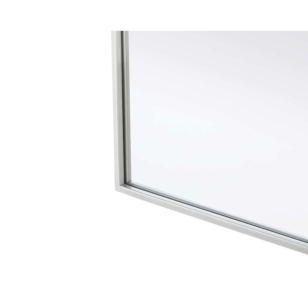Notched Metal Mirror 24x42 inch in Silver. Picture 4