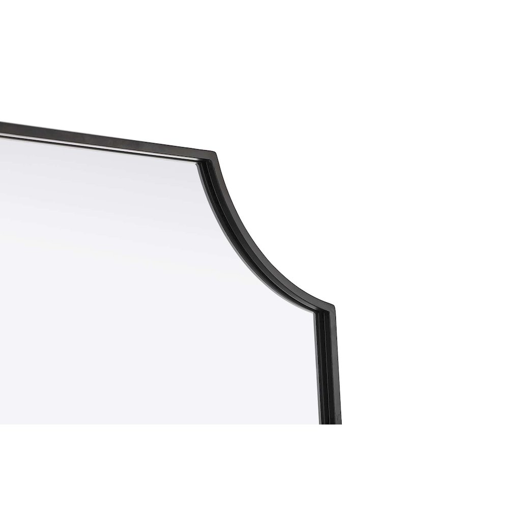 Notched Metal Mirror 27x32 inch in Black. Picture 3