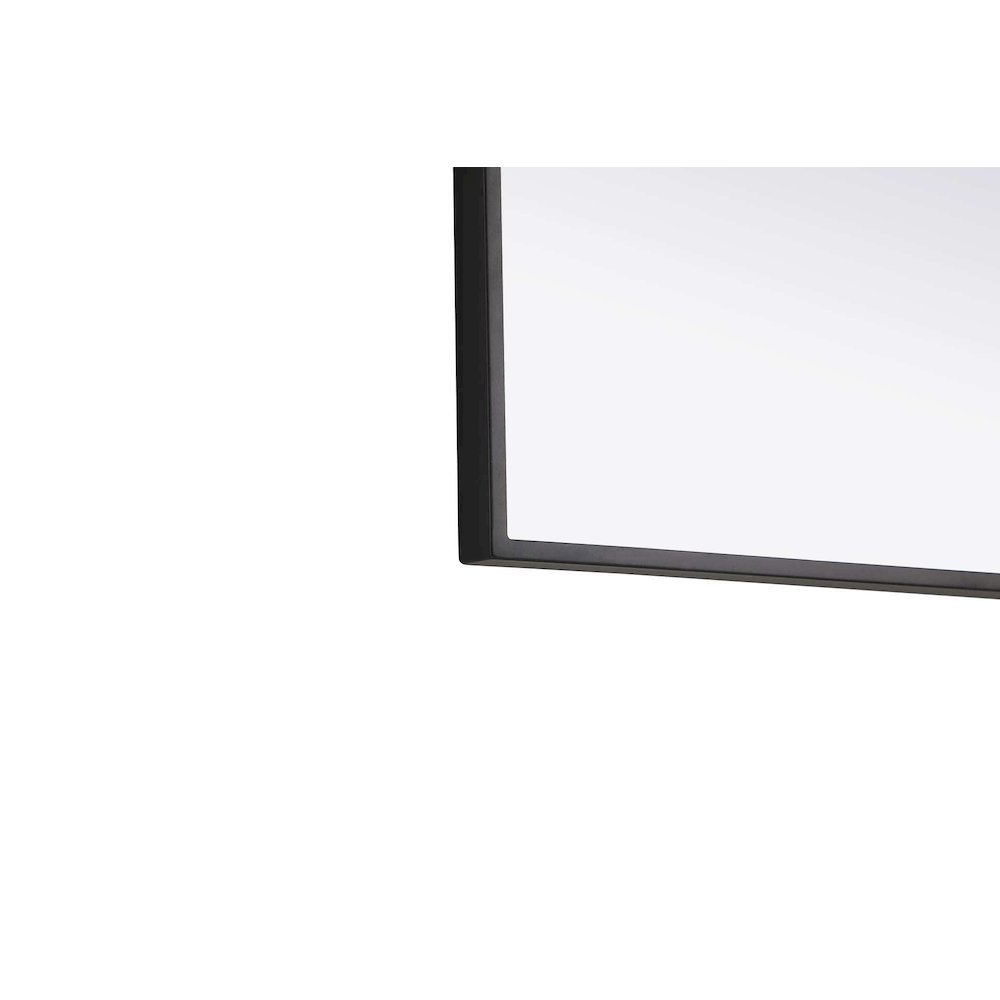 Notched Metal Mirror 27x32 inch in Black. Picture 4