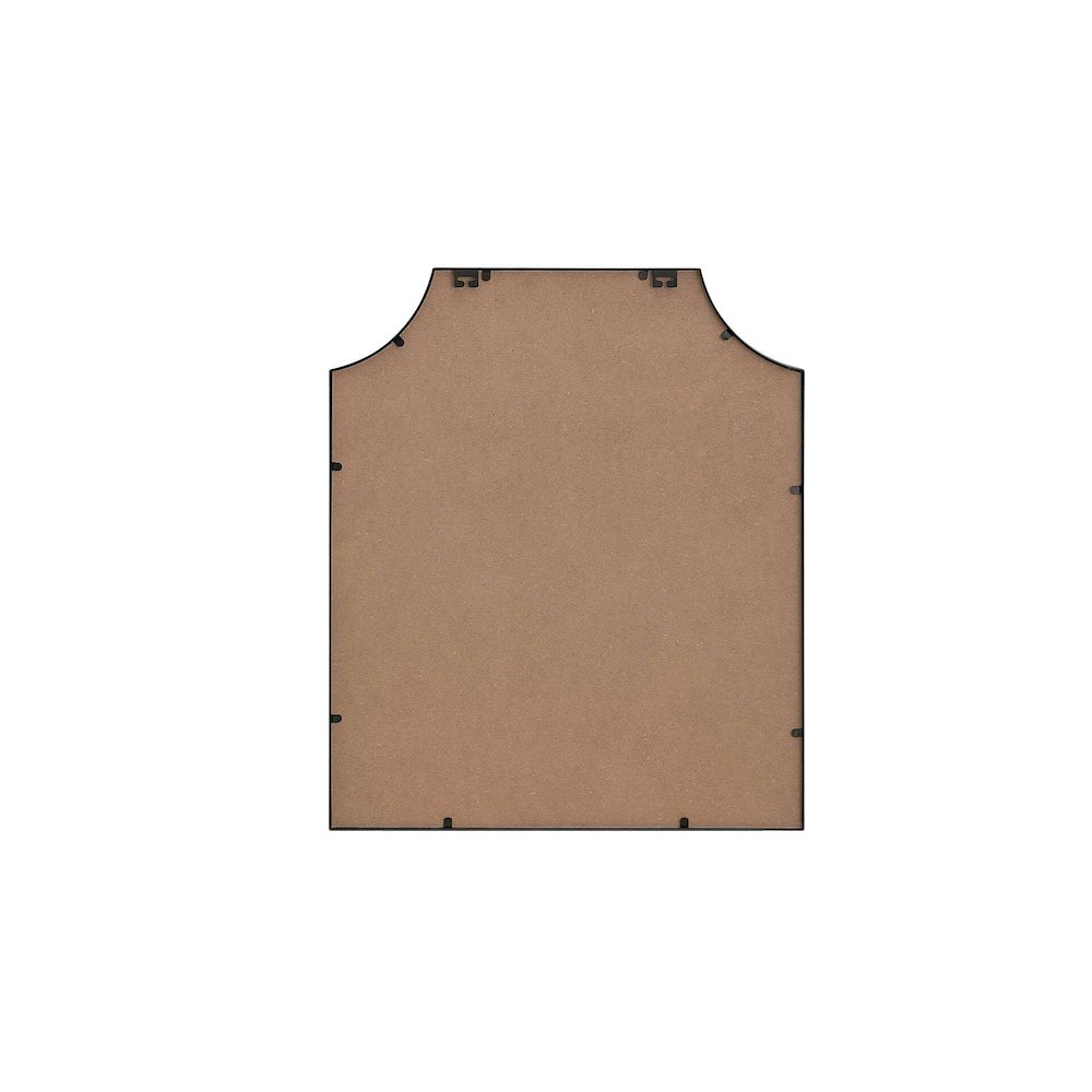 Notched Metal Mirror 27x32 inch in Black. Picture 5