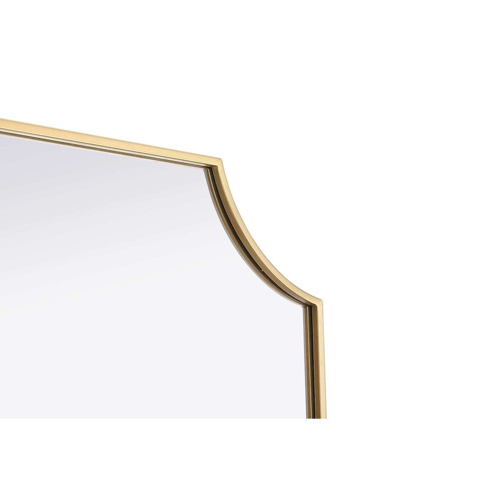 Notched Metal Mirror 27x32 inch in Brass. Picture 3