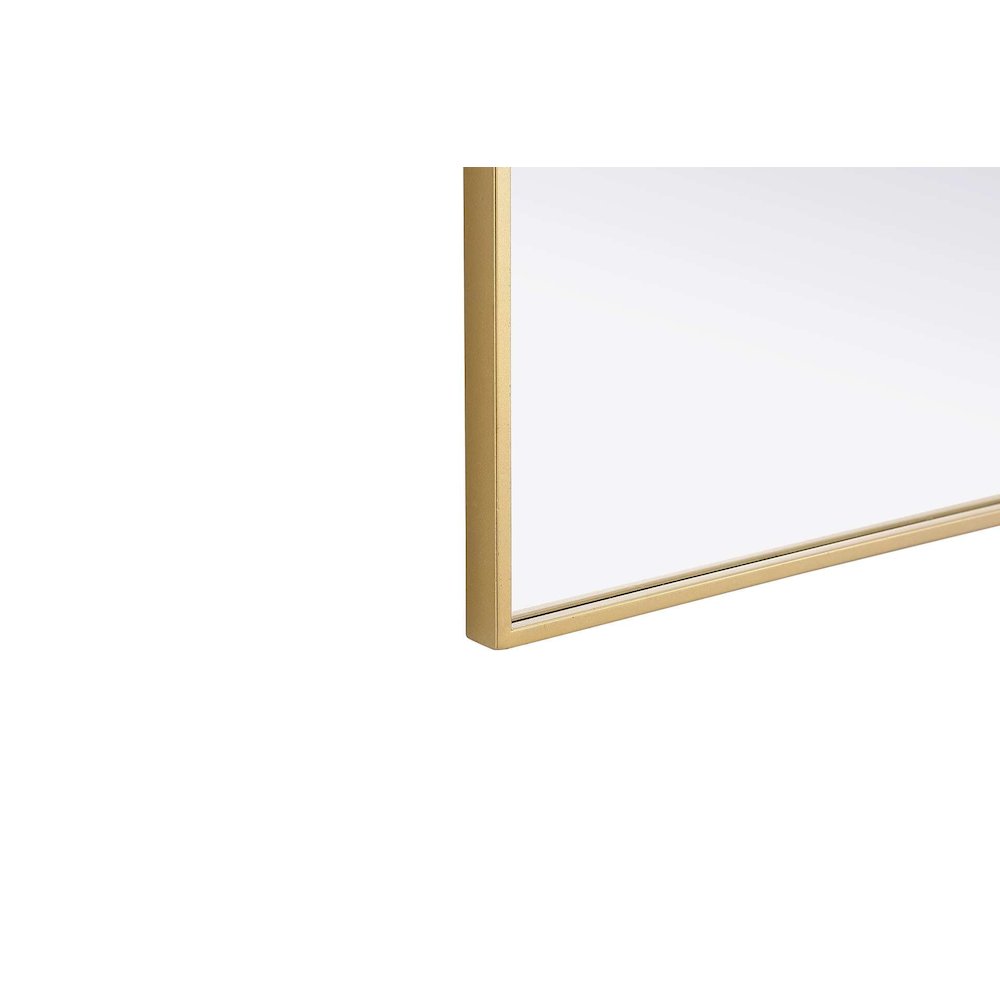 Notched Metal Mirror 27x32 inch in Brass. Picture 4