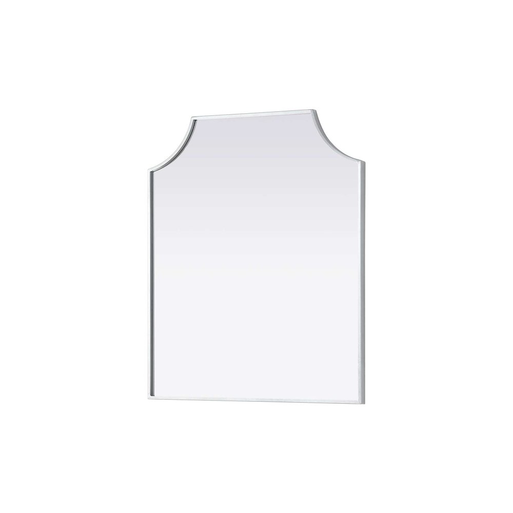 Notched Metal Mirror 27x32 inch in Silver. Picture 2