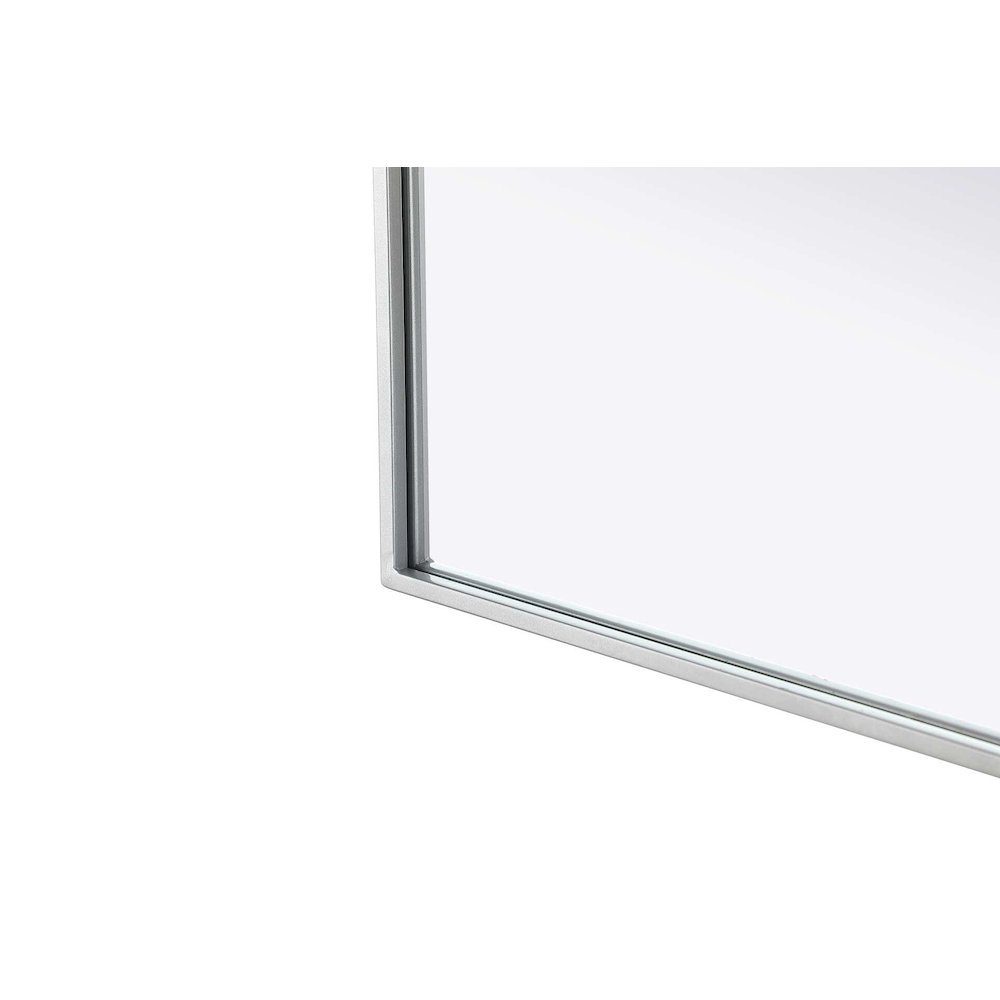 Notched Metal Mirror 27x32 inch in Silver. Picture 4