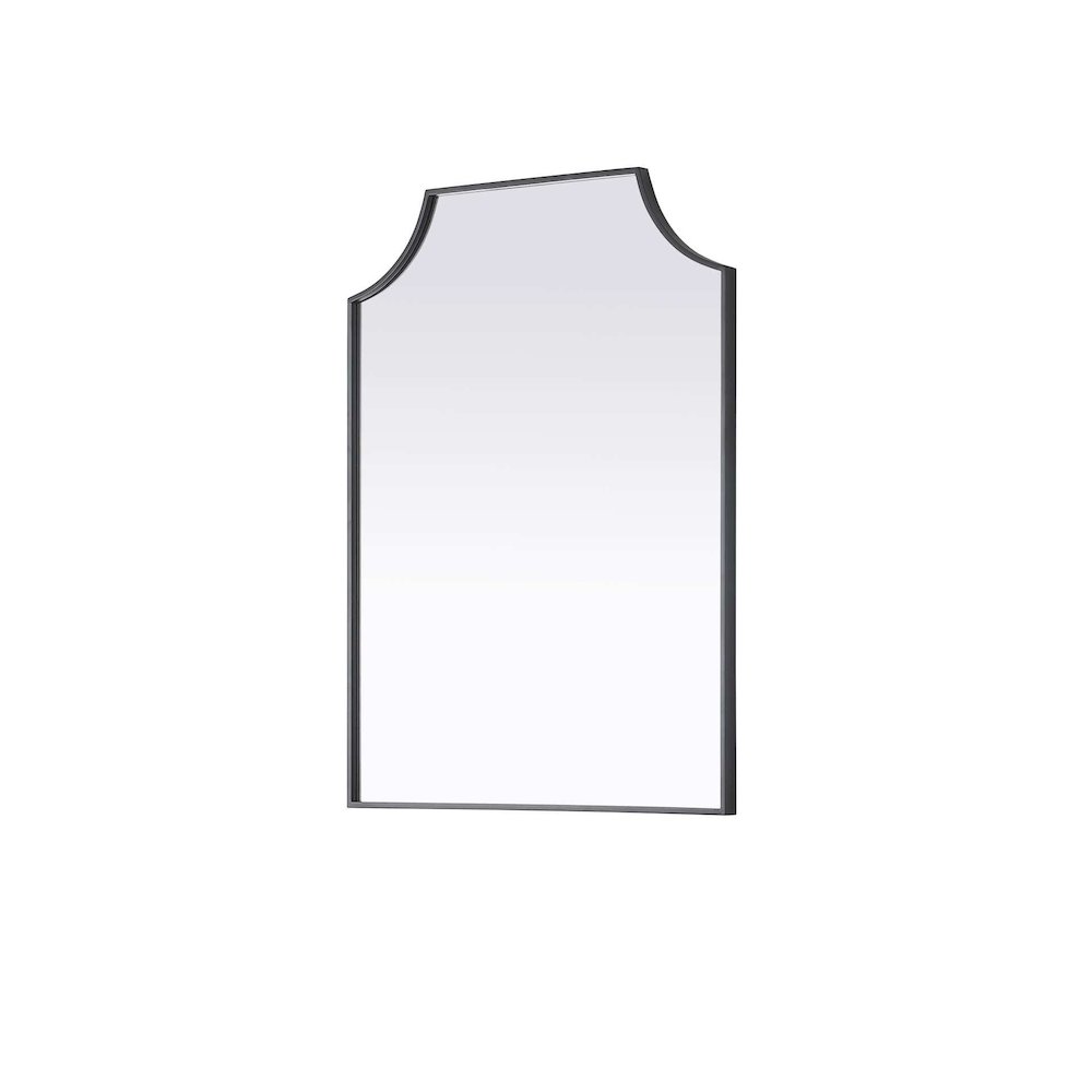 Notched Metal Mirror 27x36 inch in Black. Picture 2