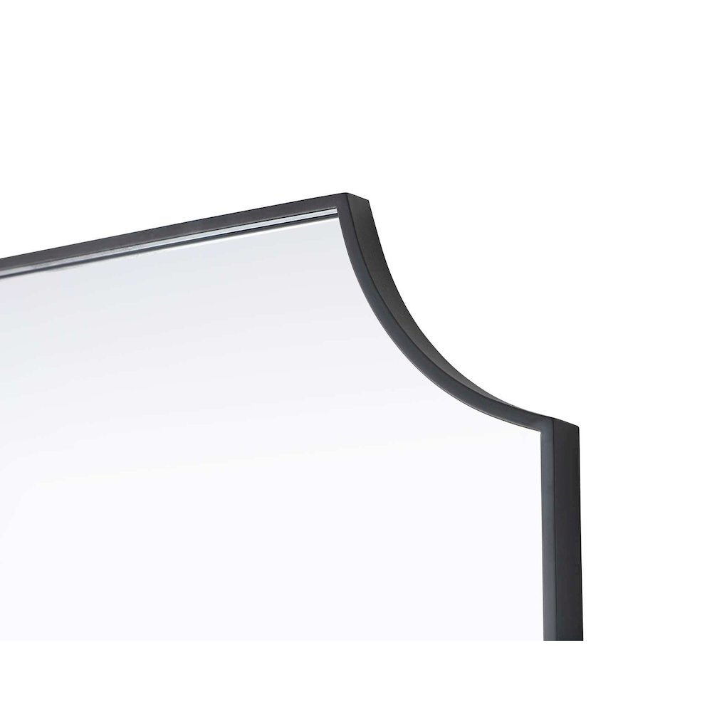 Notched Metal Mirror 27x36 inch in Black. Picture 3