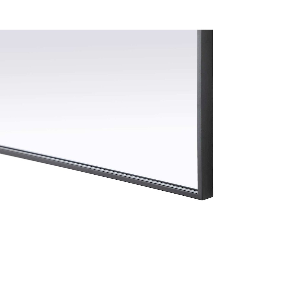 Notched Metal Mirror 27x36 inch in Black. Picture 4