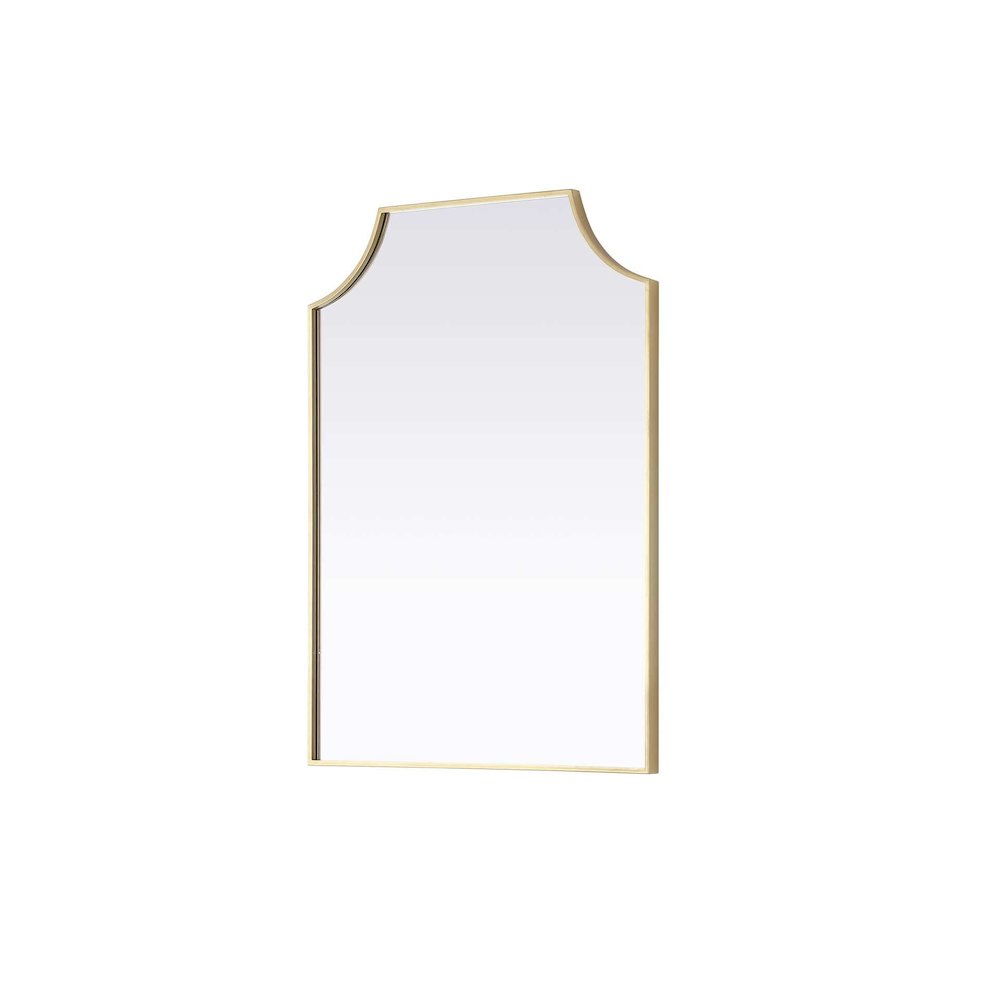 Notched Metal Mirror 27x36 inch in Brass. Picture 2