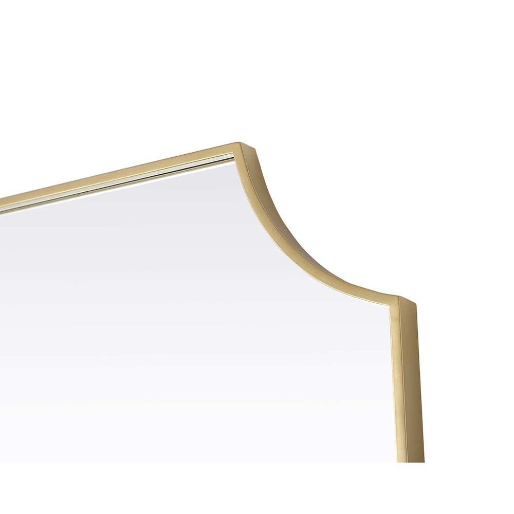 Notched Metal Mirror 27x36 inch in Brass. Picture 3