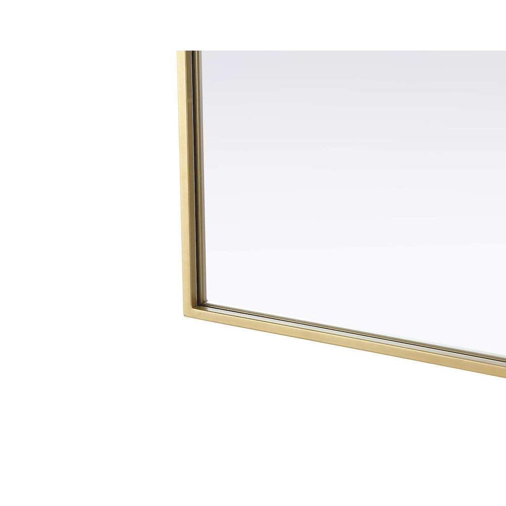 Notched Metal Mirror 27x36 inch in Brass. Picture 4