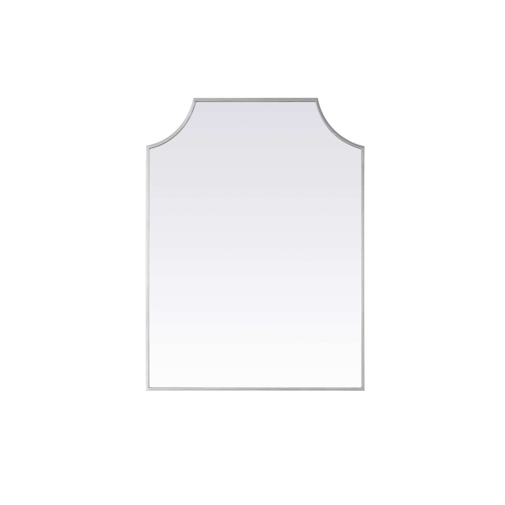 Notched Metal Mirror 27x36 inch in Silver. Picture 1