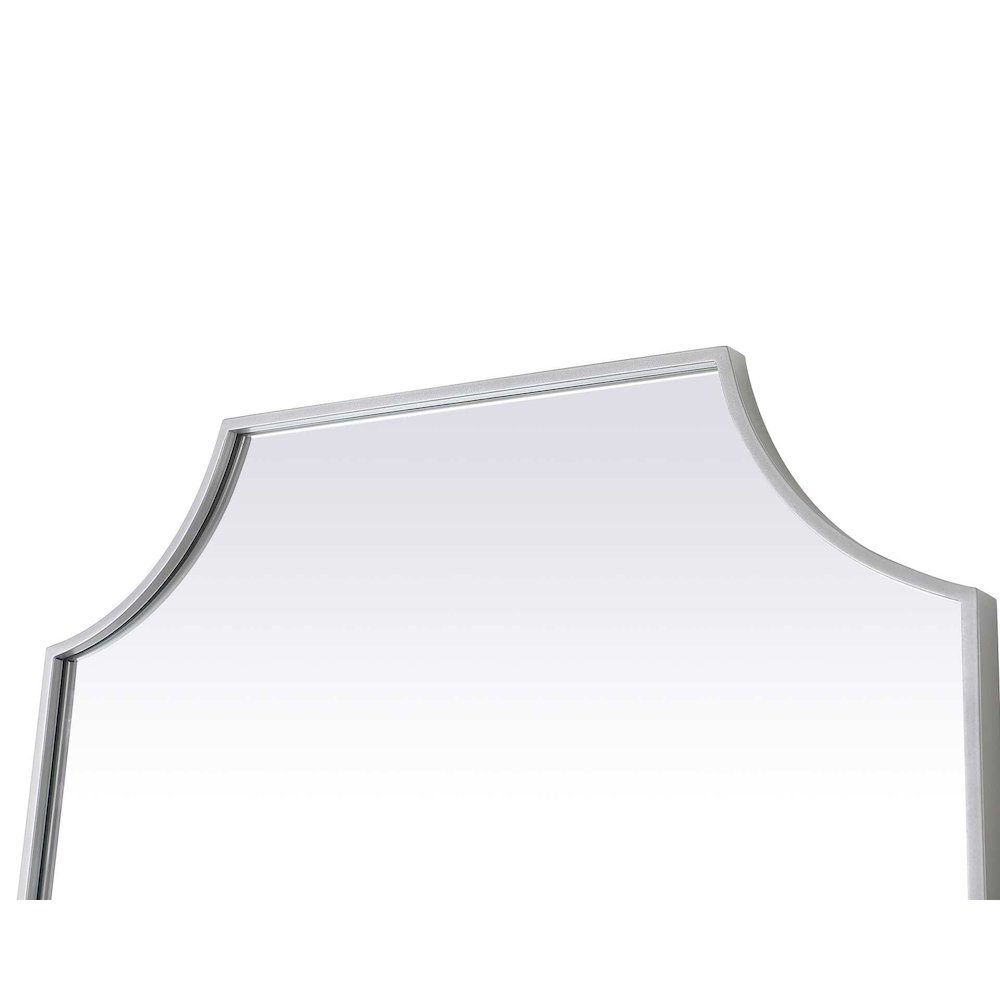 Notched Metal Mirror 27x36 inch in Silver. Picture 3
