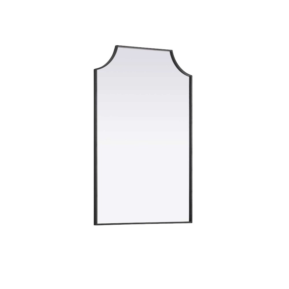Notched Metal Mirror 27x42 inch in Black. Picture 2