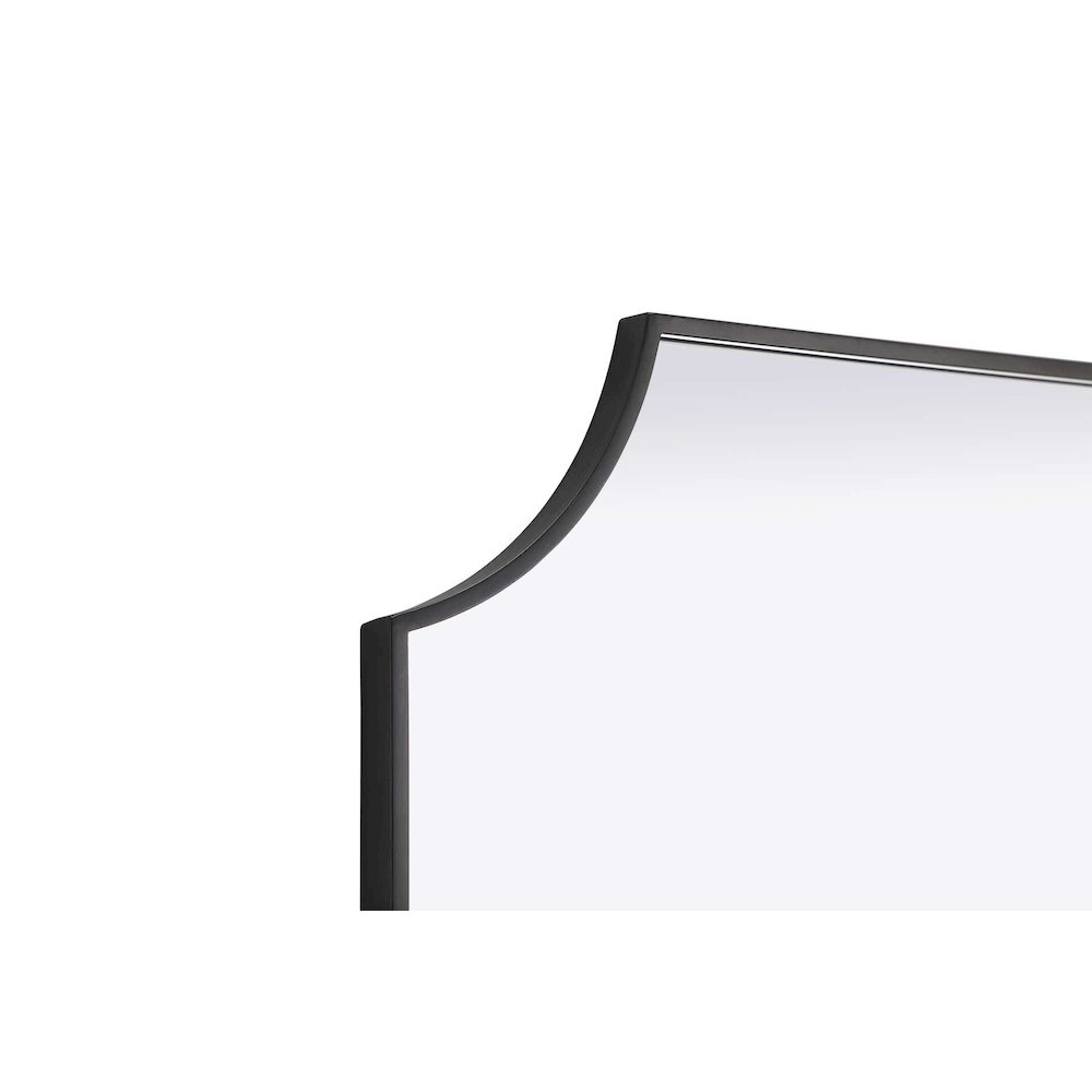 Notched Metal Mirror 27x42 inch in Black. Picture 3