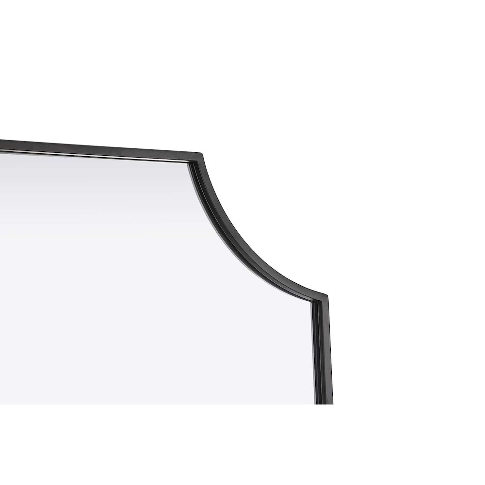 Notched Metal Mirror 27x42 inch in Black. Picture 4