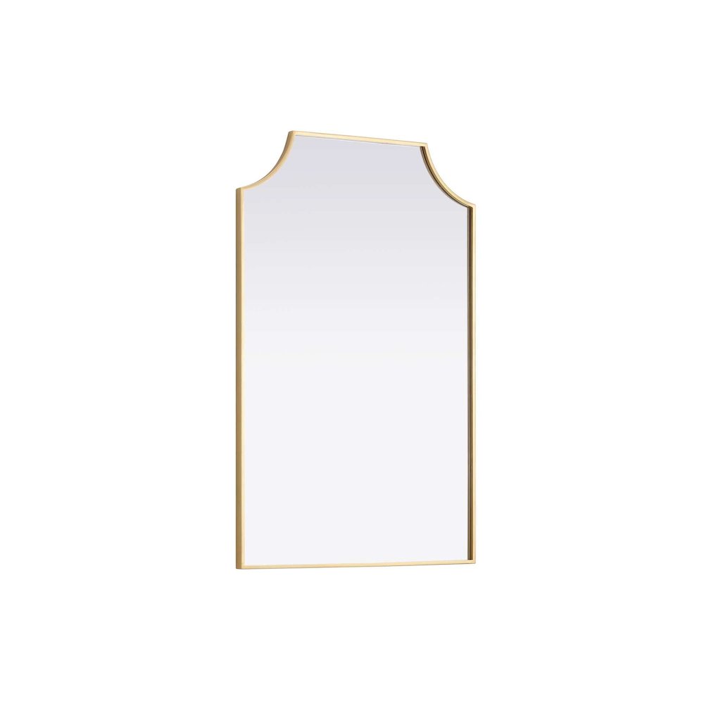 Notched Metal Mirror 27x42 inch in Brass. Picture 2