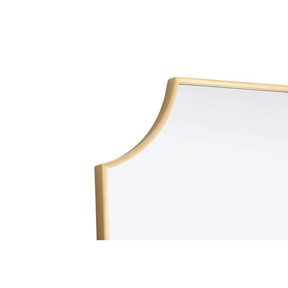 Notched Metal Mirror 27x42 inch in Brass. Picture 3