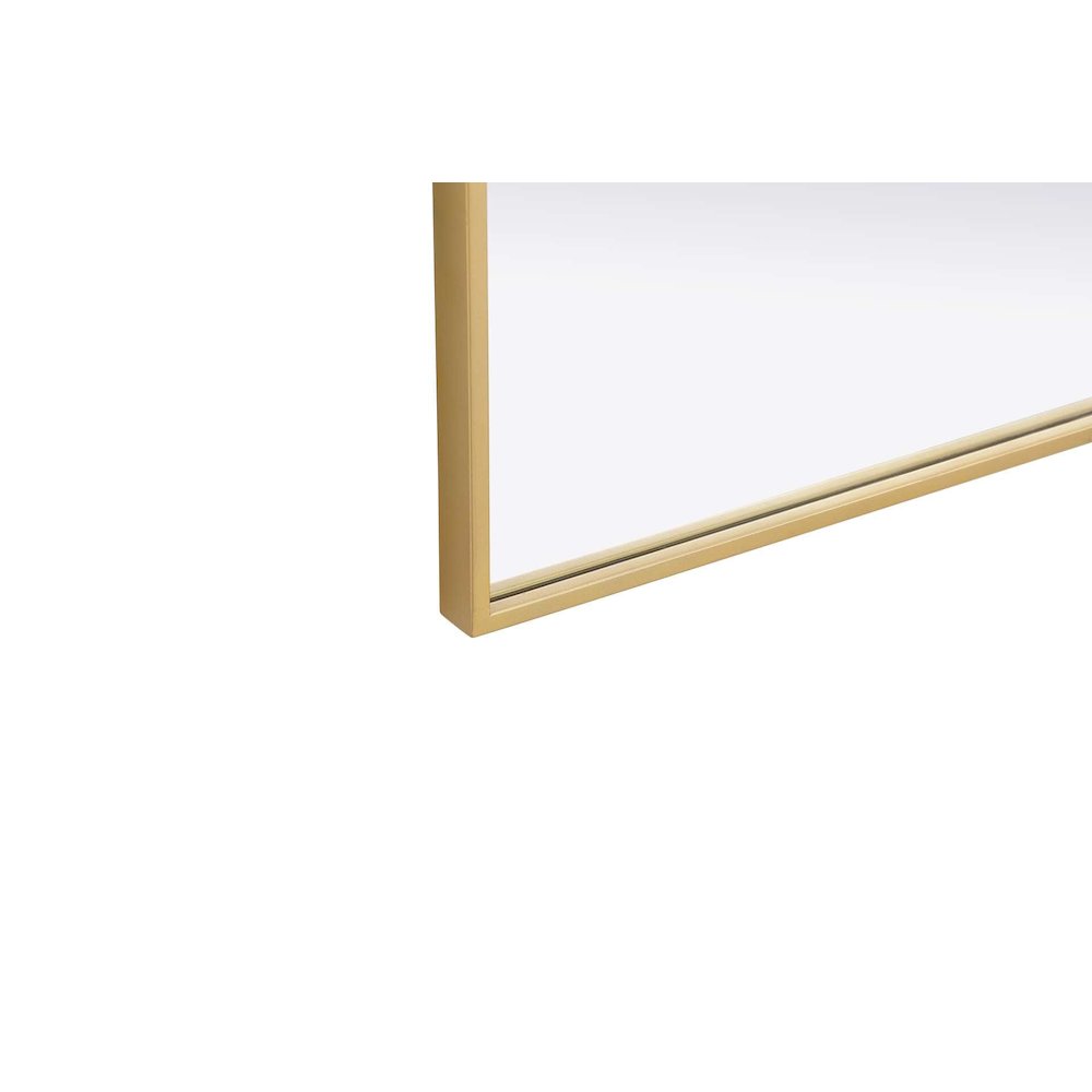 Notched Metal Mirror 27x42 inch in Brass. Picture 4