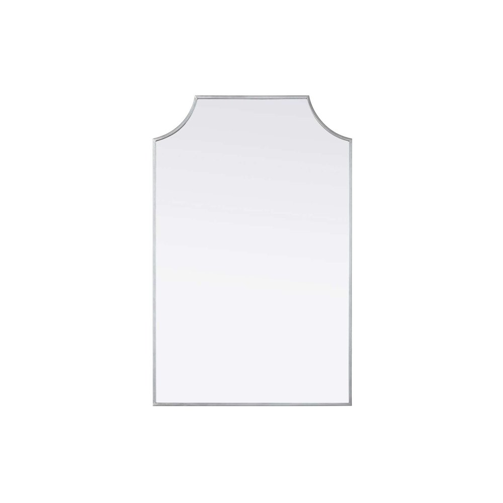 Notched Metal Mirror 27x42 inch in Silver. Picture 1