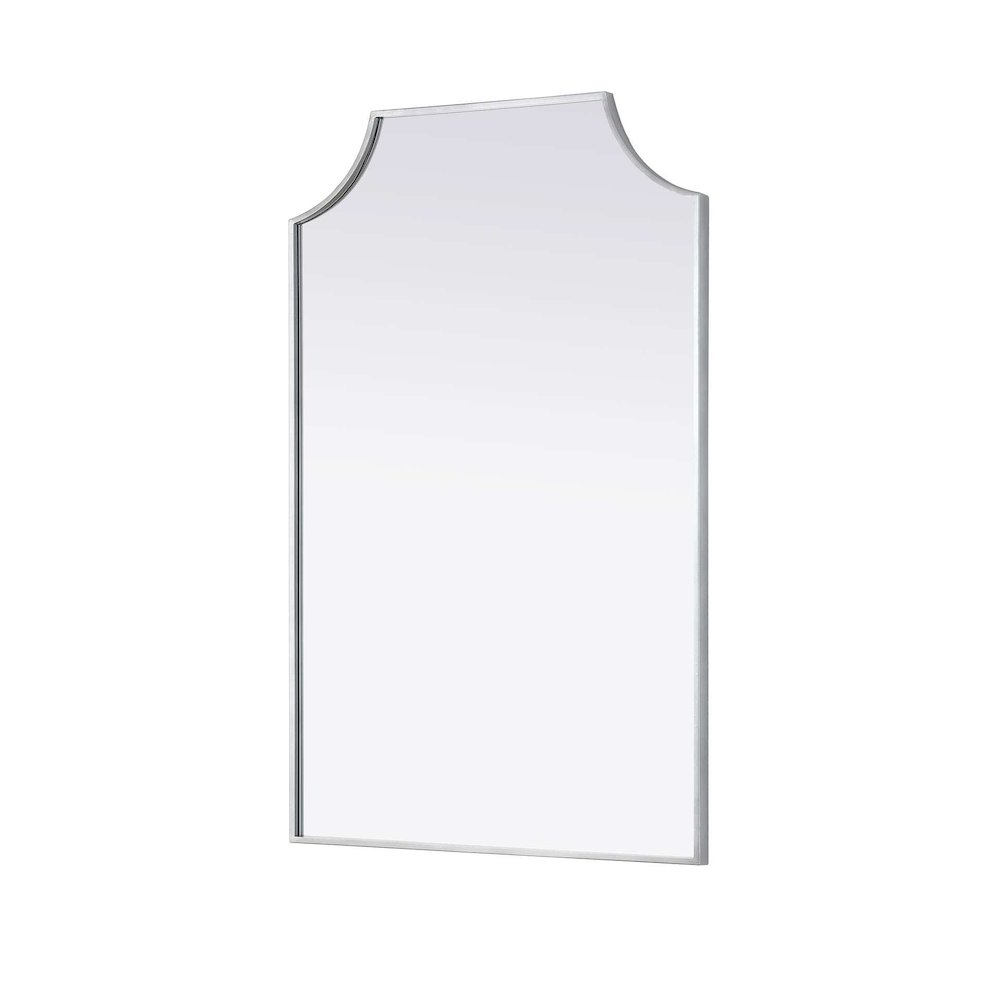 Notched Metal Mirror 27x42 inch in Silver. Picture 2