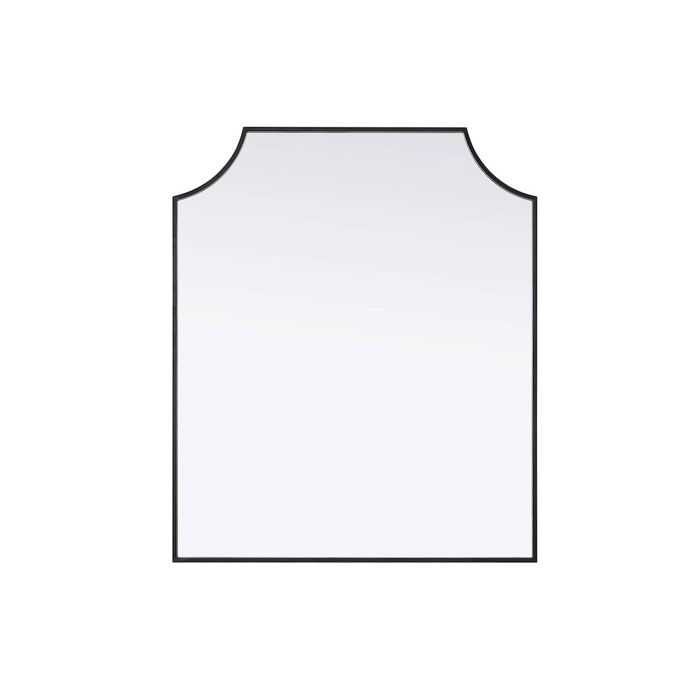 Notched Metal Mirror 30x36 inch in Black. Picture 1